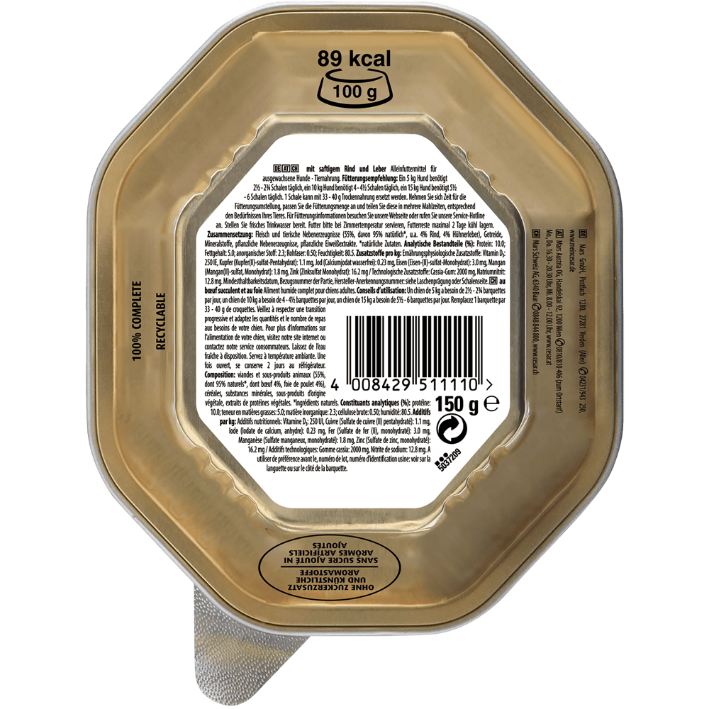 CESAR® Klassik-Terrine mit Rind und Leber, Schale 150g - 2