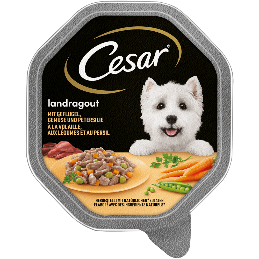 CESAR® Landragout mit Geflügel und Gemüse, Schale 150g - 1
