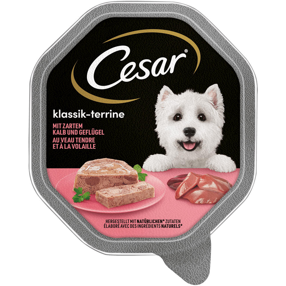 CESAR® Klassik-Terrine mit Kalb und Geflügel, Schale 150g - 1