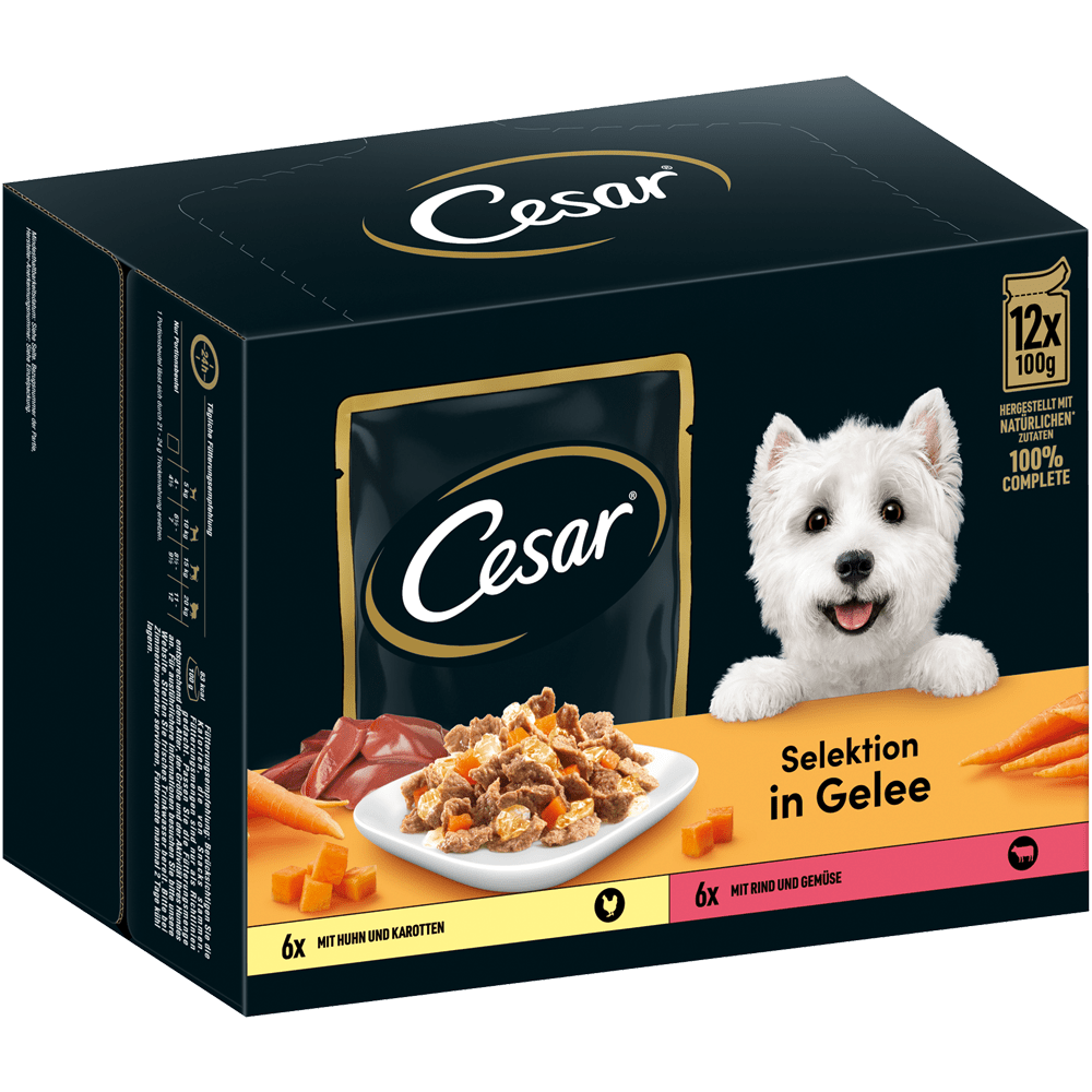 CESAR® Selektion in Gelee, Huhn & Rind, 12 x 100g - 1