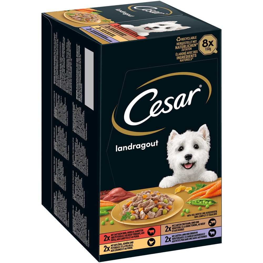 CESAR® Landragout 4 Varietäten, Schale 8 & 24 x 150g - 1