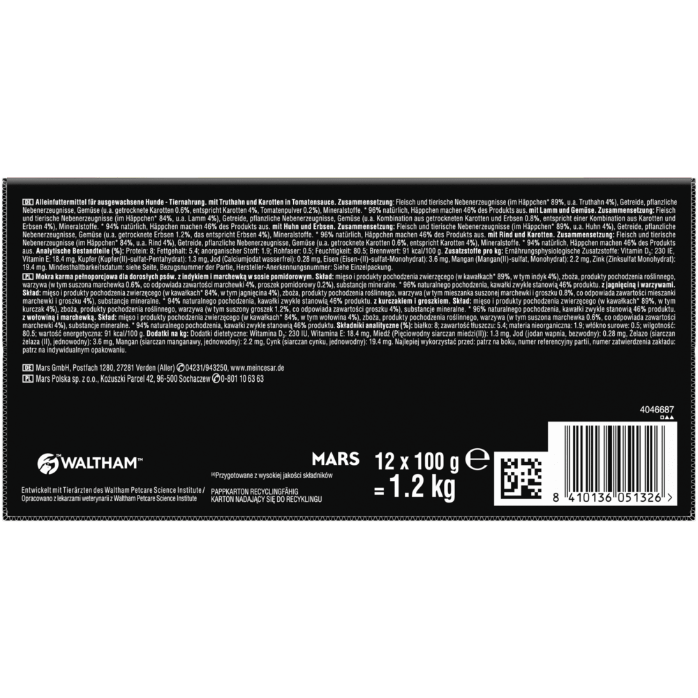 CESAR® Creations 4 Varietäten in Sauce, Portionsbeutel 12, 24 & 40 x 100g - 3